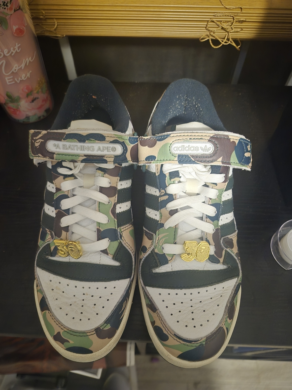 A Bathing Ape x adidas MENS' Camouflage Low-Top Sneakers - Green/White
